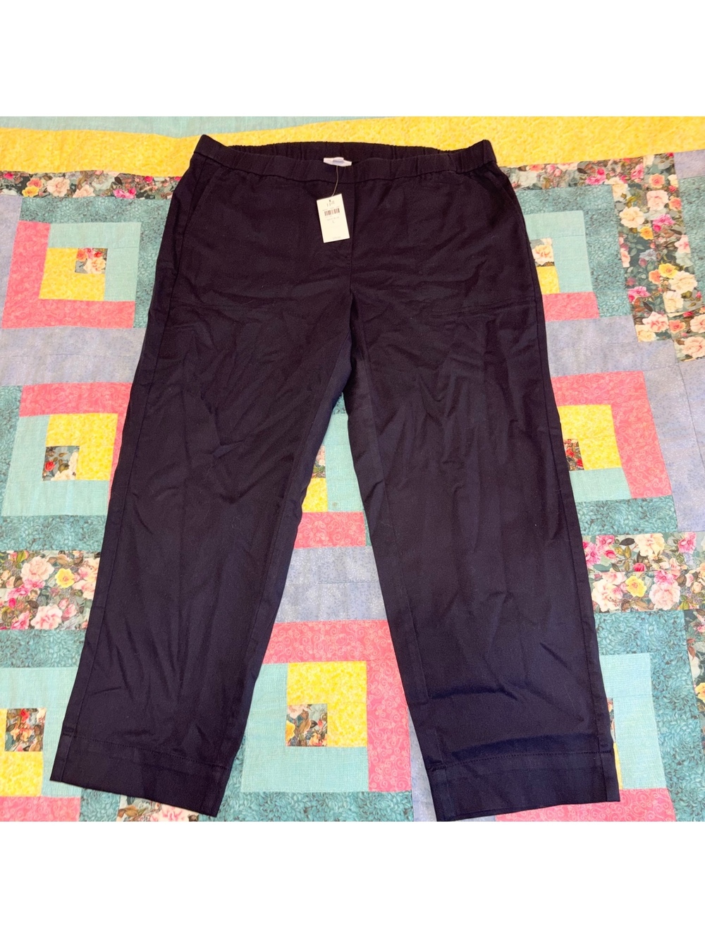 J Jill NWT $79 Woman’s L navy blue pull on ankle pants Fress Or Casual New